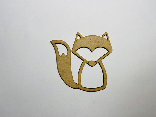 Laser Cut Wooden Fox Shape 76mm high