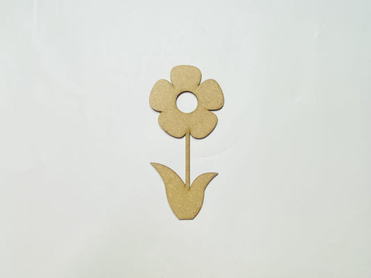 Laser Cut Flower Wood Blank Cutout 76mm