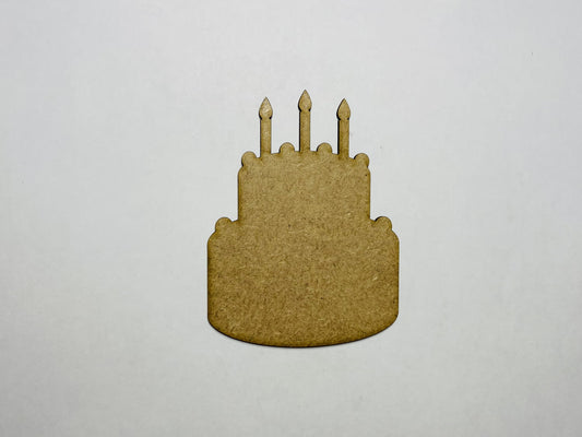 Laser Cut Unfinished Wood Birthday Cake Cutout 76mm