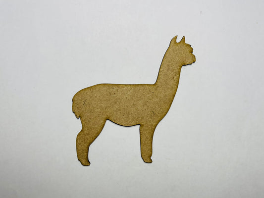 Laser Cut Wood Alpaca Craft Shape Cutout 76mm