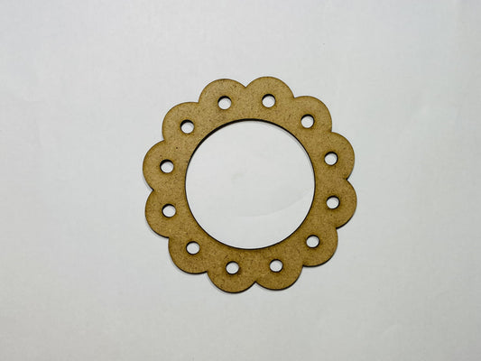 Laser Cut Scalloped Circle Ornament Blank Cutout 76mm