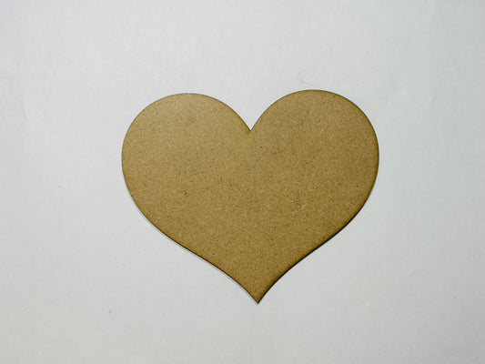 Laser Cut Unfinished Wood Heart Shape Cutout 76mm