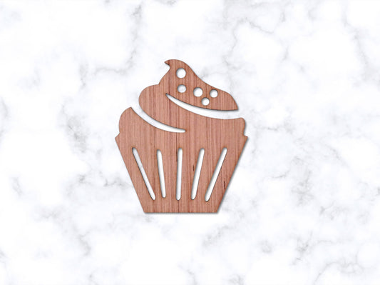 Laser Cut Cupcake Unfinished Wood Cutout 76mm