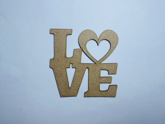 Laser Cut Love Heart Wood Cutout 76mm