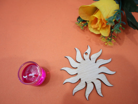 Laser Cut Sun Christmas Wooden Ornament 76mm high