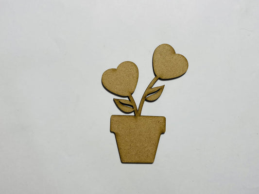 Laser Cut Flower Pot Shape Cutout 76mm high