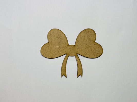 Laser Cut Unfinished Wood Heart Bow 76mm high