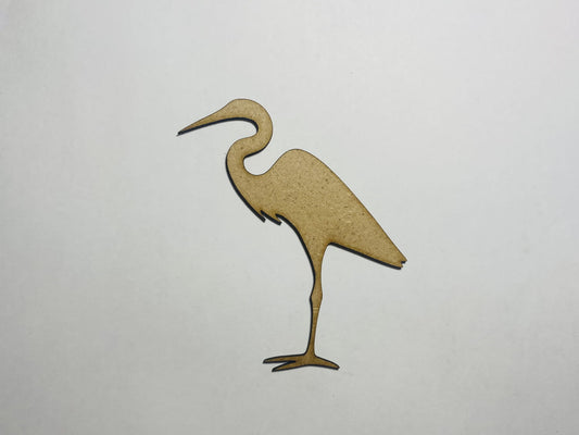 Laser Cut Egret Wood Cutout 76mm