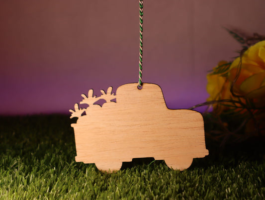 Laser Cut Pickup Truck Christmas Ornament  76mm high