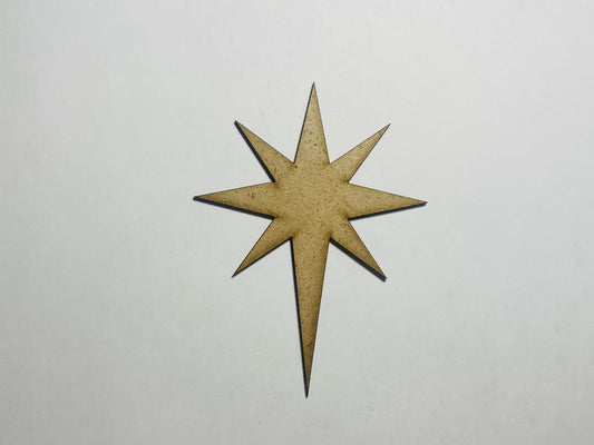 Laser Cut Wood Bethlehem Star Cutout 76mm