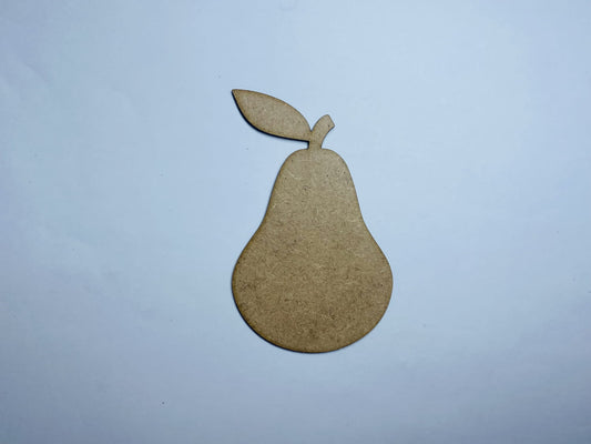 Laser Cut Unfinished Wood Pear Shape 76mm high