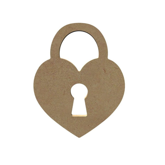 Laser Cut Wooden Heart Shaped Padlock Valentine’s Day 76mm high