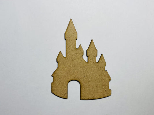 Laser Cut Castle Wood Cutout 76mm