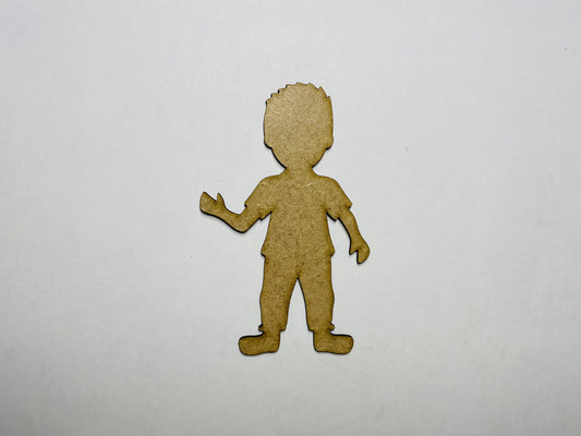 Laser Cut Wood Boy Cutout 76mm