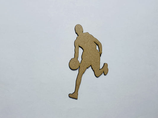 Laser Cut Unfinished Wood Basketball Player cutout 76mm high