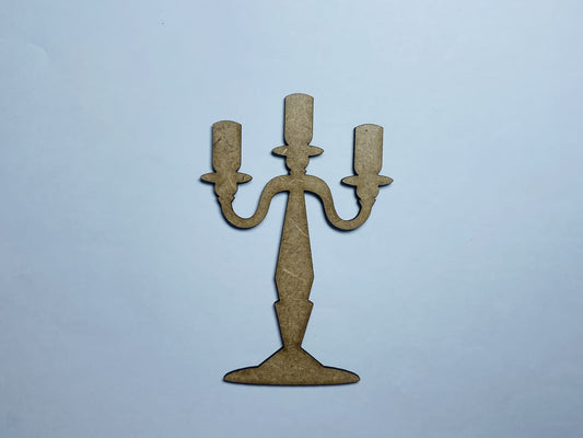 Laser Cut Unfinished Wood Candelabra Cutout 76mm