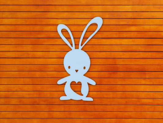 Laser Cut Bunny With Heart Cutout 76mm