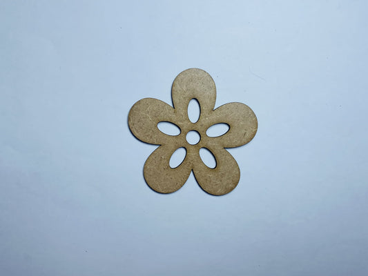 Laser Cut Wood Flower Cutout 76mm high