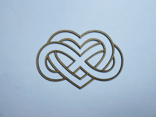 Laser Cut Infinity Heart Wood 76mm high