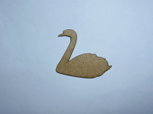 Laser Cut Unfinished Wood Swan Cutout 76mm high