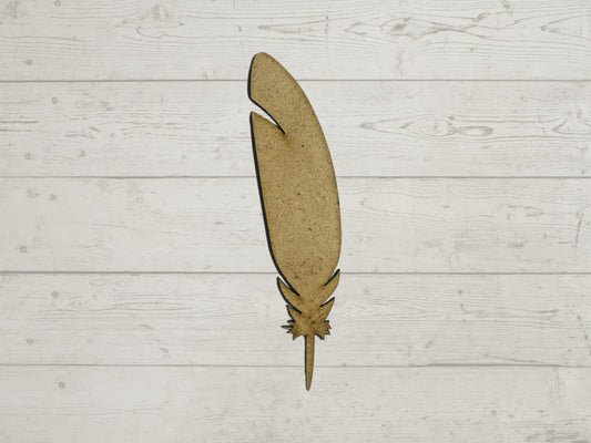 Laser Cut Wood Feather Cutout 76mm