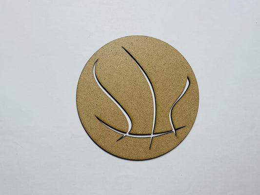 Laser Cut Wood Basketball Cutout  76mm high