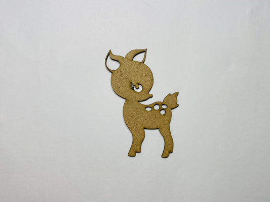 Laser Cut Wood Baby Deer Cutout 76mm