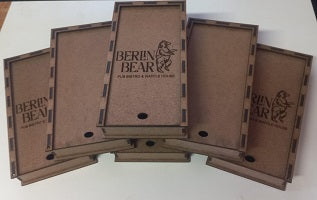 Wooden sliding lid box laser cut dark brown mdf