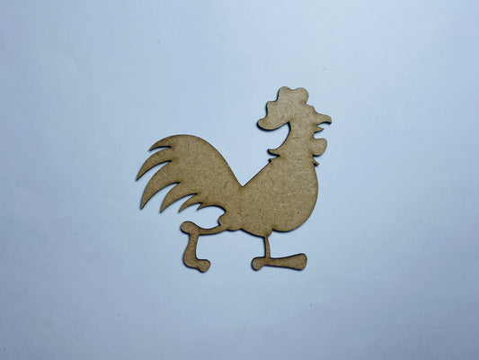 Laser Cut Wooden Rooster Cutout  76mm high