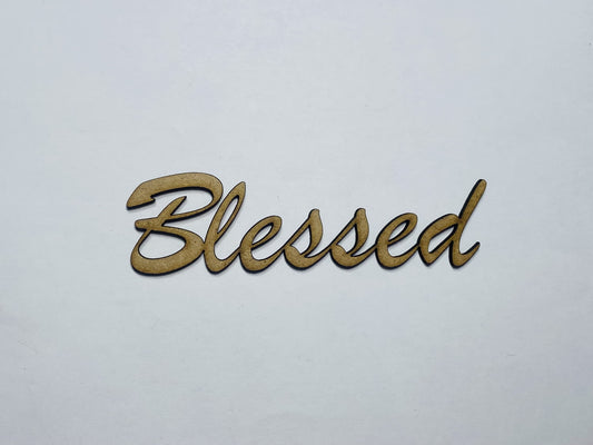 Laser Cut Blessed Wood Cutout 76mm high