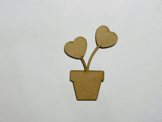 Laser Cut Wood Flower Pot cutout 76x54mm