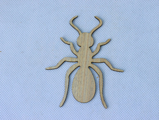 Laser Cut Unfinished Ant Wood Cutout  76mm high