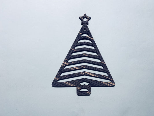 Laser Cut Wood Christmas Tree With Star Cutout 76mm high