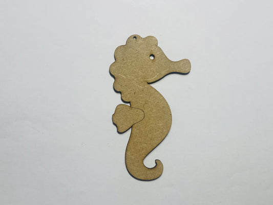 Laser Cut Seahorse Wood Cutout 76mm