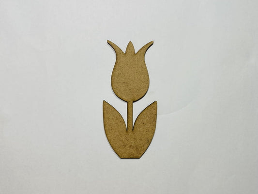 Laser Cut Tulip Wood Cutout 76mm